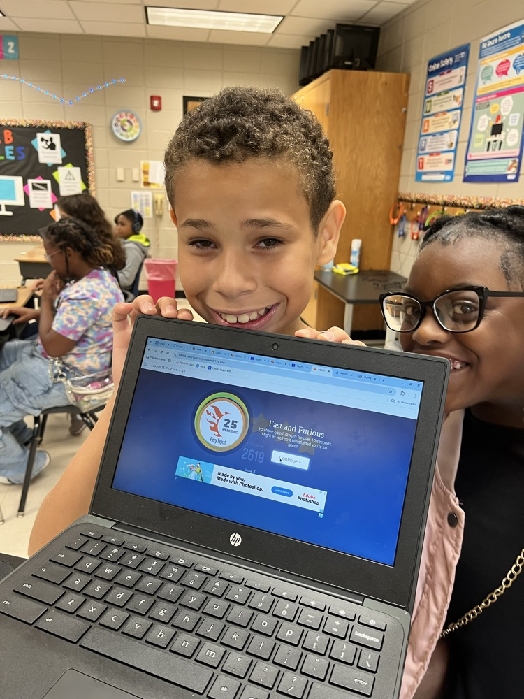 Our students are working wonders on their Chromebooks in computer lab! Check out all their typing achievements!! 