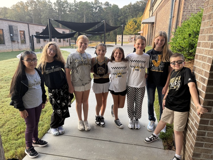 Showing their school spirit 