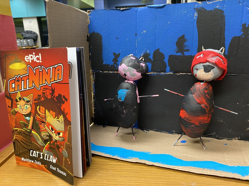 A potato book character picture of a display. Cat Ninja
