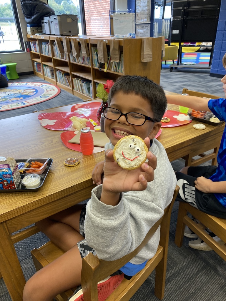 Jasper showing off his cookie