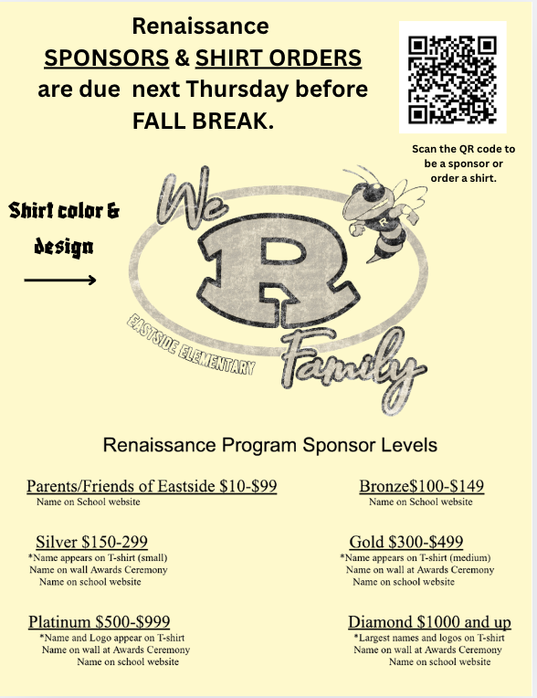 Renaissance shirt design showing yellow jacket and we R family