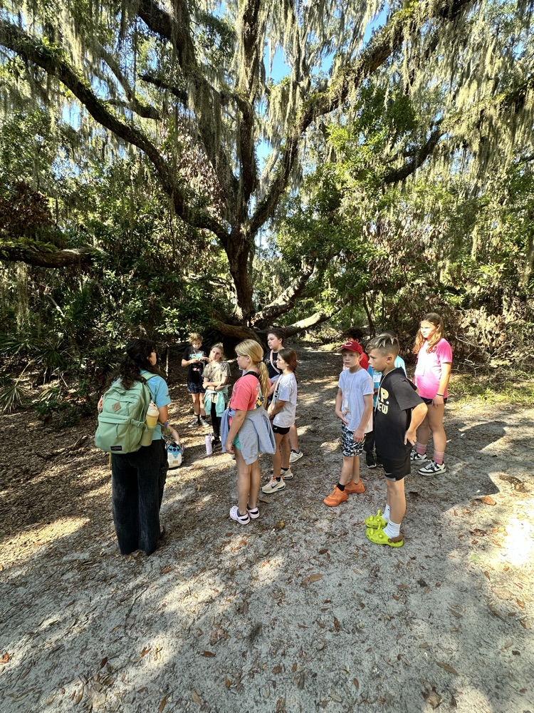 Mrs. Morris’s pep students exploring Jykell Island GA for a field trip. 