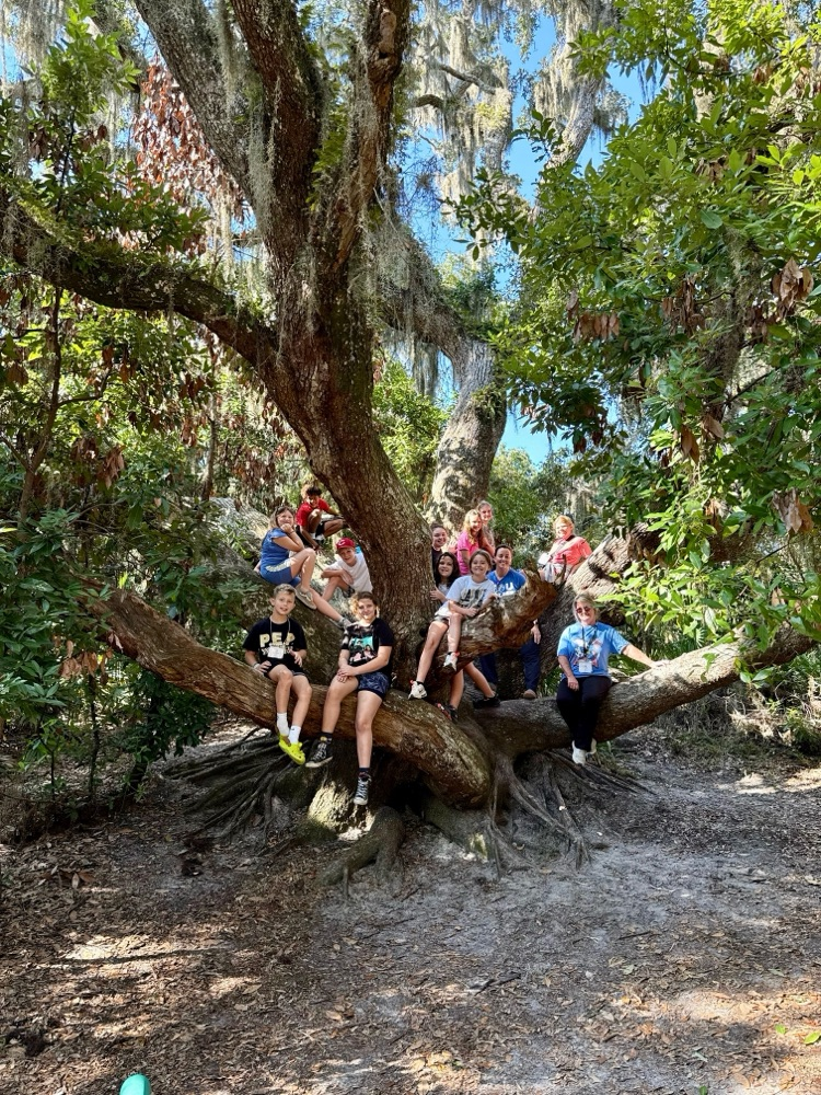 Mrs. Morris’s pep students exploring Jykell Island GA for a field trip. 