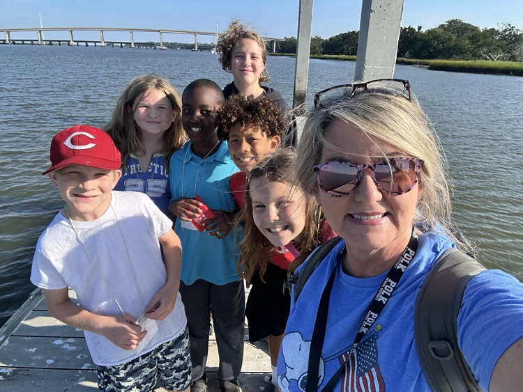 Mrs. Morris’s pep students exploring Jykell Island GA for a field trip. 