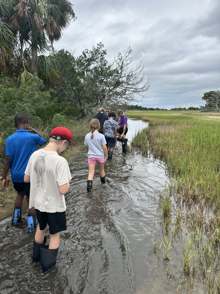 Mrs. Morris’s pep students exploring Jykell Island GA for a field trip. 
