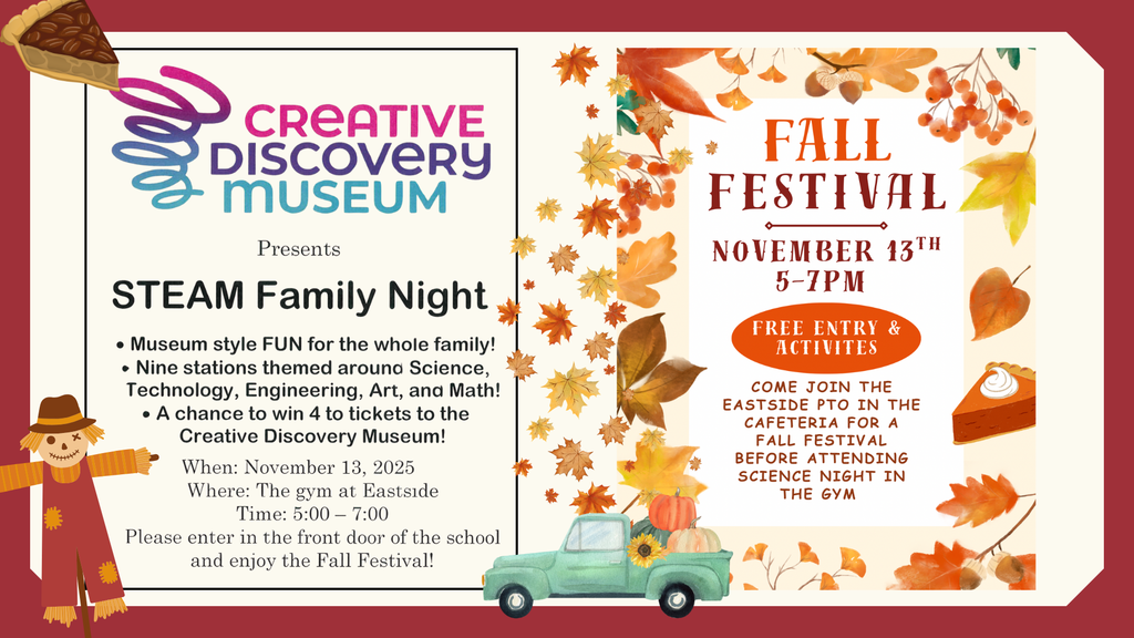Creative Discovery Museum and Fall Festival November 13 from 5-7pm