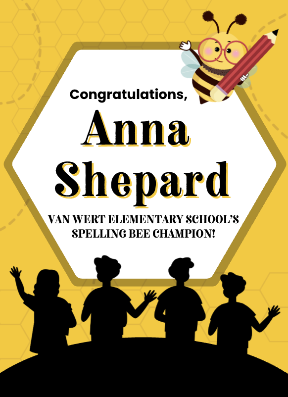 Congratulations to Ms. Anna Shepard! she is the winner of our school scripps spelling bee. 