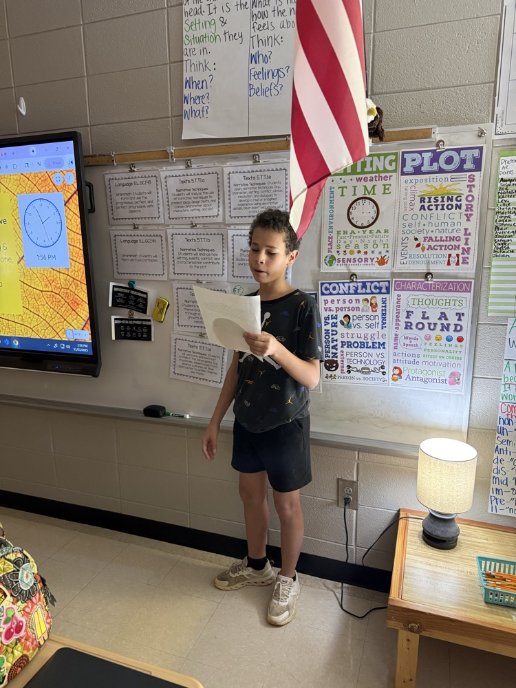 5th grade students presented their narrative writings after reading "Balloons Over Broadway” 
