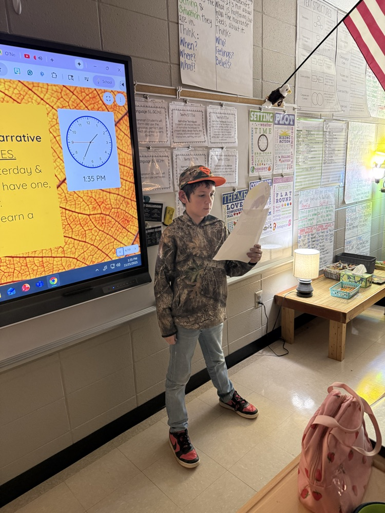 5th grade students presented their narrative writings after reading “Balloons Over Broadway” 