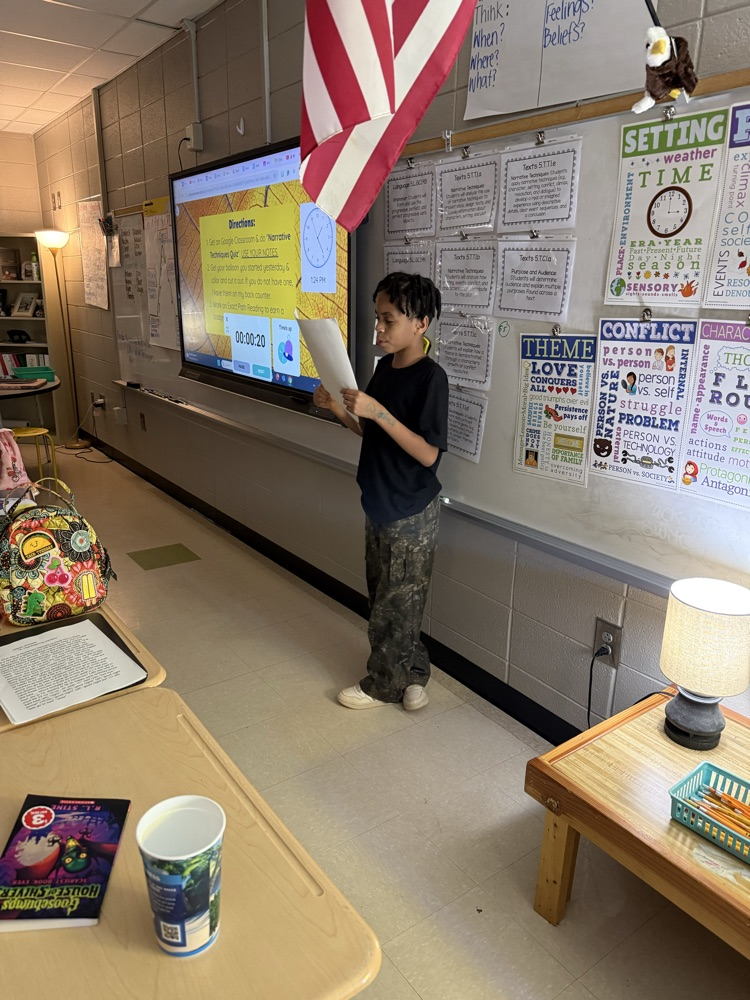 5th grade students presented their narrative writings after reading “Balloons Over Broadway” 