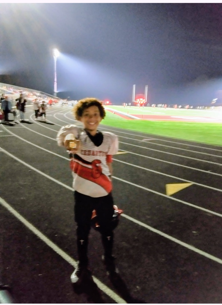 Aiden h playing on state playoffs football