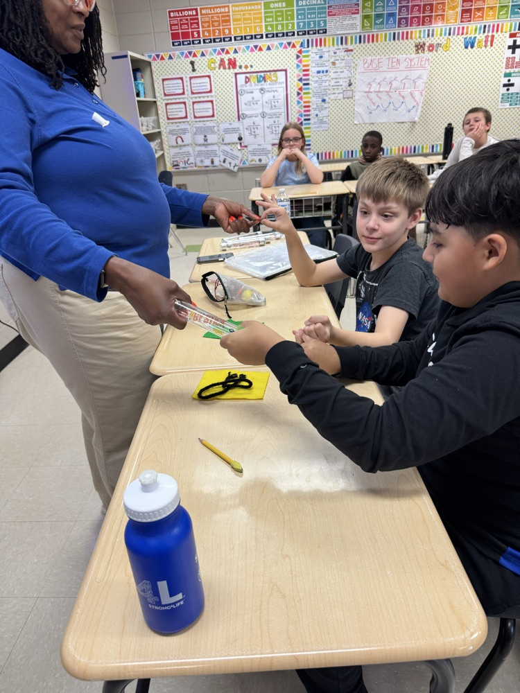 pic of students working with circuits during a Georgia power lesson. Mrs. Wallace from Georgia Power visited our 5th grade students yesterday to explore circuits and more.