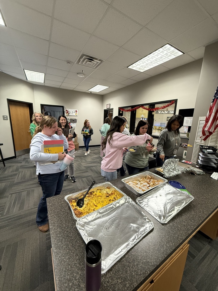 Thank you to 101 church for providing breakfast yesterday morning for our Van Wert staff. Picture is of faculty and staff at Van Wert in line getting breakfast food items.
