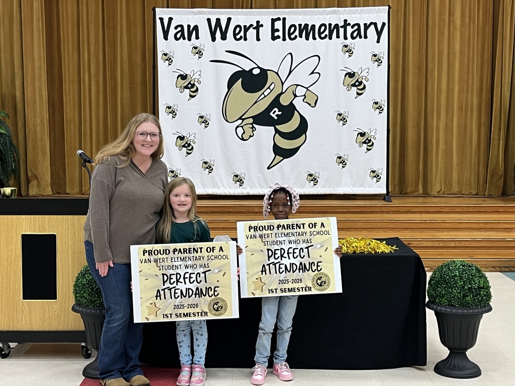 Picture is of our 1st grade perfect attendance students and parents that attended awards today. 