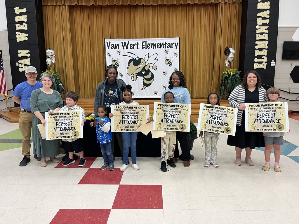 Picture is of our 2nd grade perfect attendance students and parents that attended awards today. 