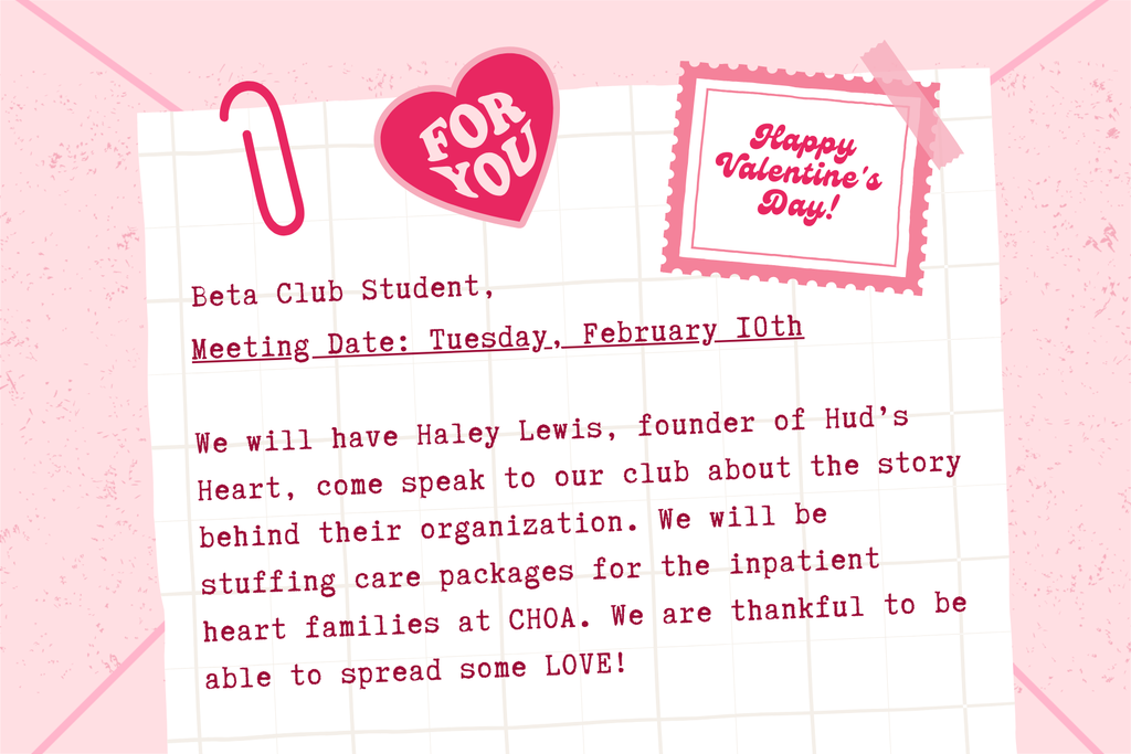 Beta Club Meeting on February 10 after school