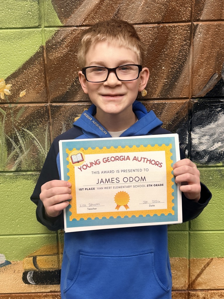 James Odom - 5th grade student winner for Young Georgia Authors Competition