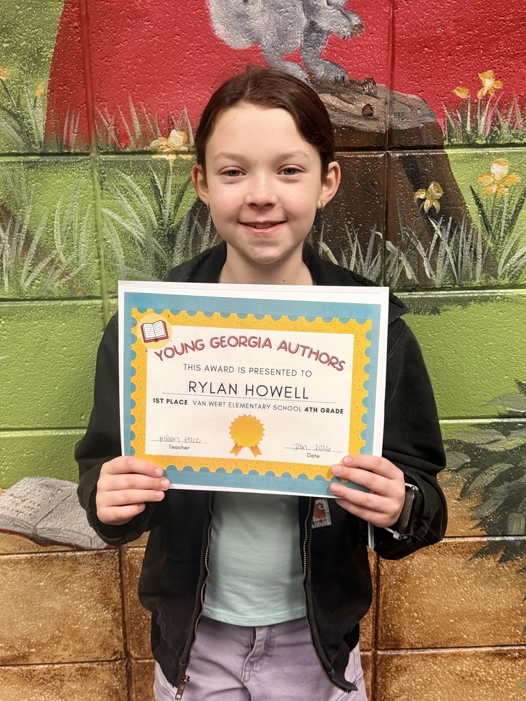 Rylan Howell - 4th grade student winner for Young Georgia Authors Competition