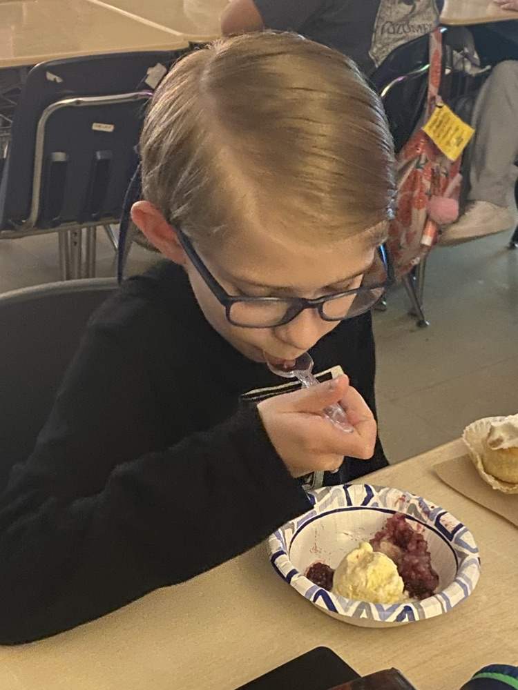 After completing their chapter book study on Wish by Barbara O’Connor, students in Ms. Pace’s and Mrs. Garner's reading classes got to enjoy blackberry cobbler and ice cream. 