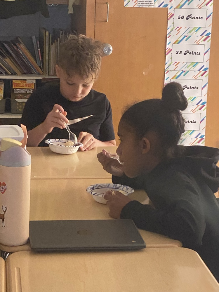 After completing their chapter book study on Wish by Barbara O’Connor, students in Ms. Pace’s and Mrs. Garner's reading classes got to enjoy blackberry cobbler and ice cream. 