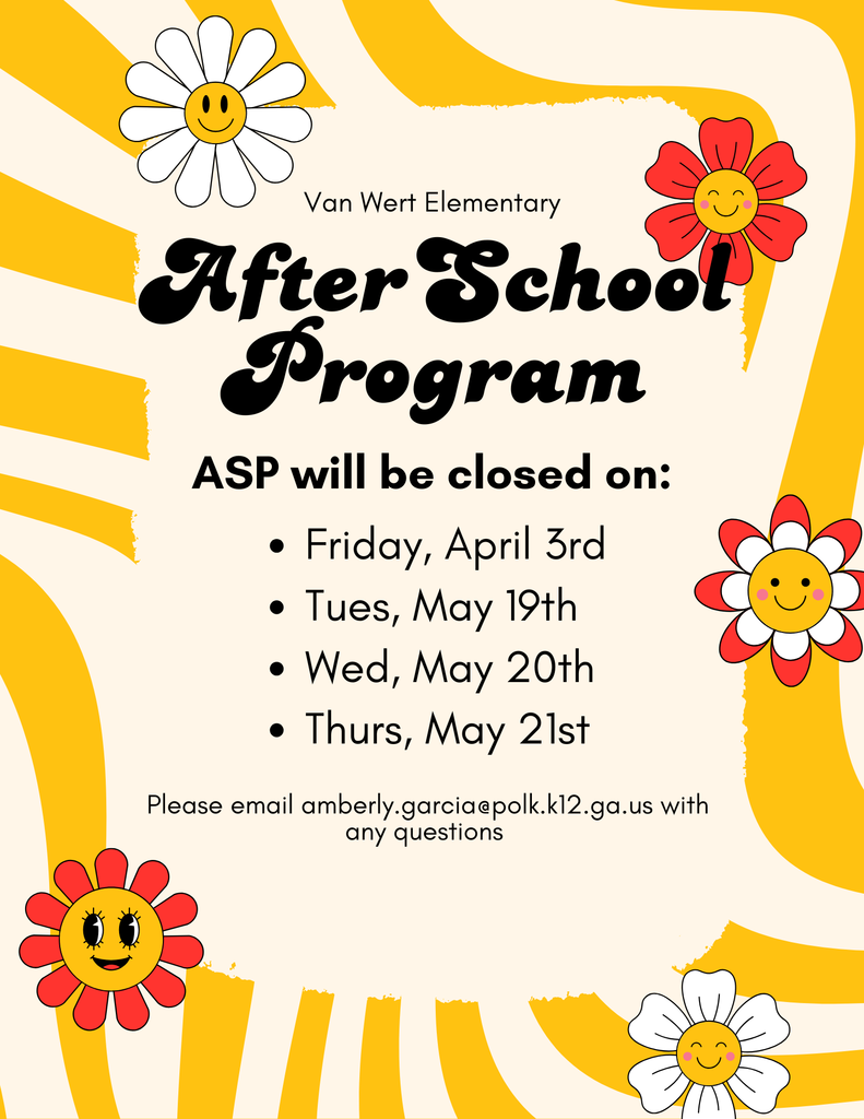Reminder: ASP will the last week of school. 