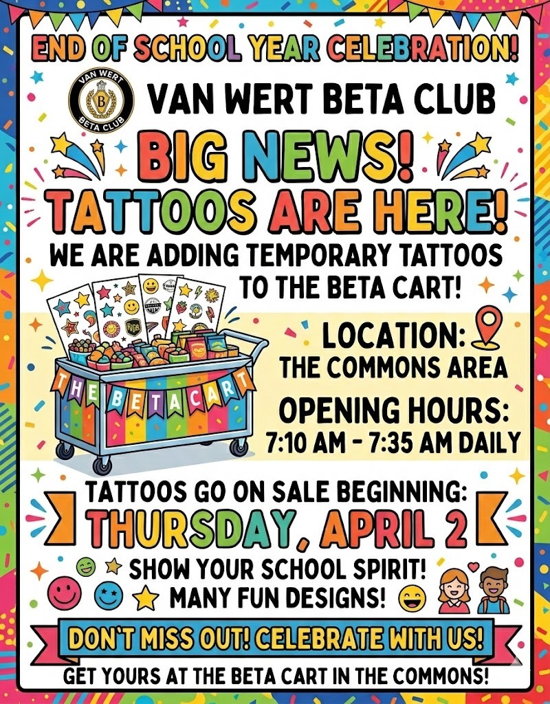 School Store Info. Tattoos are now sold at the school store. 