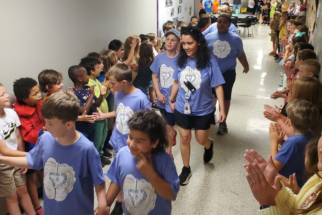 Students walking through the hall