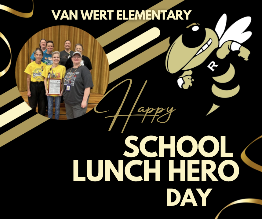 Happy School Lunch Hero Day to our wonderful lunchroom ladies. If you see them today, show them some extra love! Thank you for all you do!  Picture of our lunchroom ladies. 