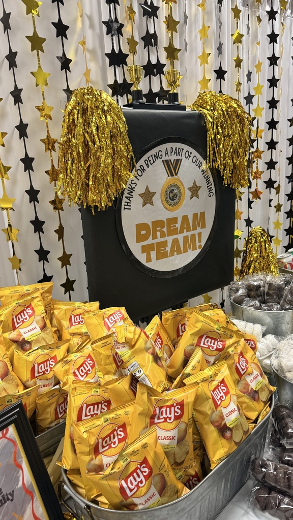 Thank you to our wonderful administrators and office staff for making the first two days of Teacher Appreciation Week so much fun! We thoroughly enjoyed El Coyote yesterday, and the snacks today were golden. #TeacherAppreciationWeek.  Picture of a sign the office staff made. Dream TEam! 