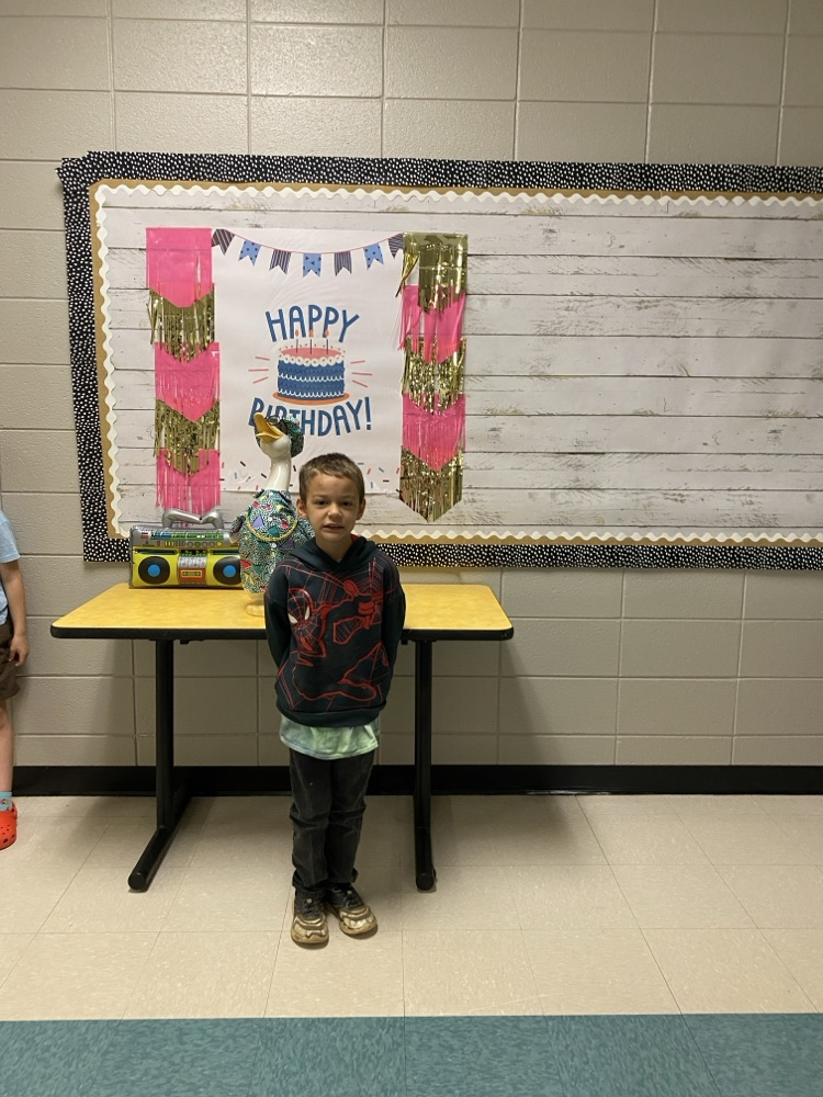 Happy Birthday to the following students who recently celebrated their birthdays!! pic of children posing with goose. 