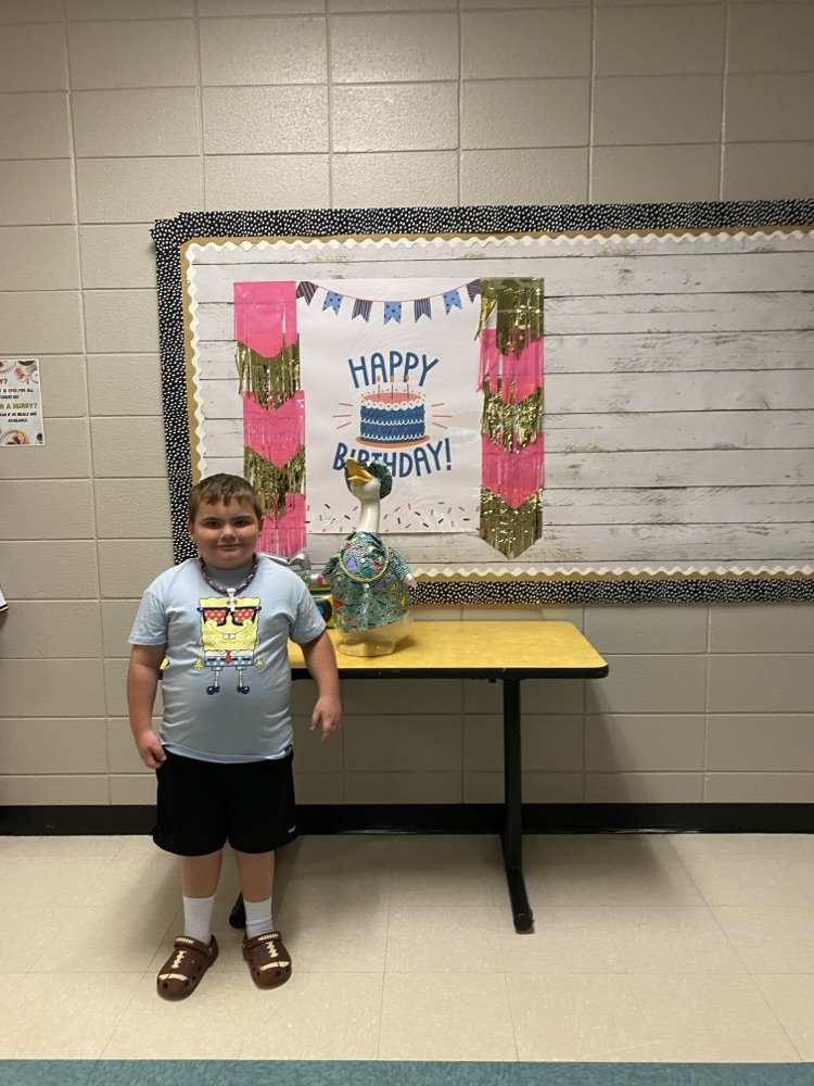 Happy Birthday to the following students who recently celebrated their birthdays!! pic of children posing with goose. 