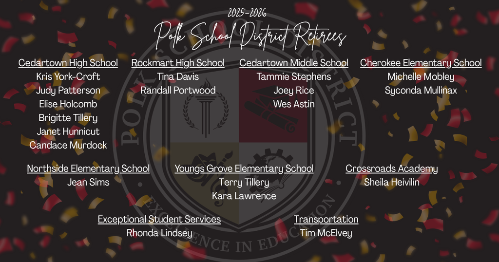 List of Retirees from the board meeting