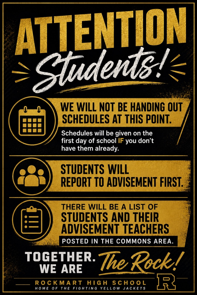 Student Schedule Announcement