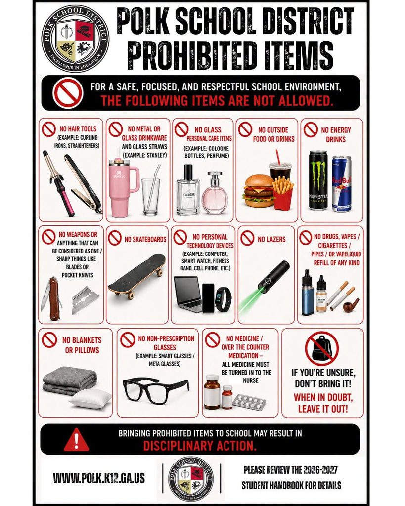 PSD Prohibited Items 2026-2027