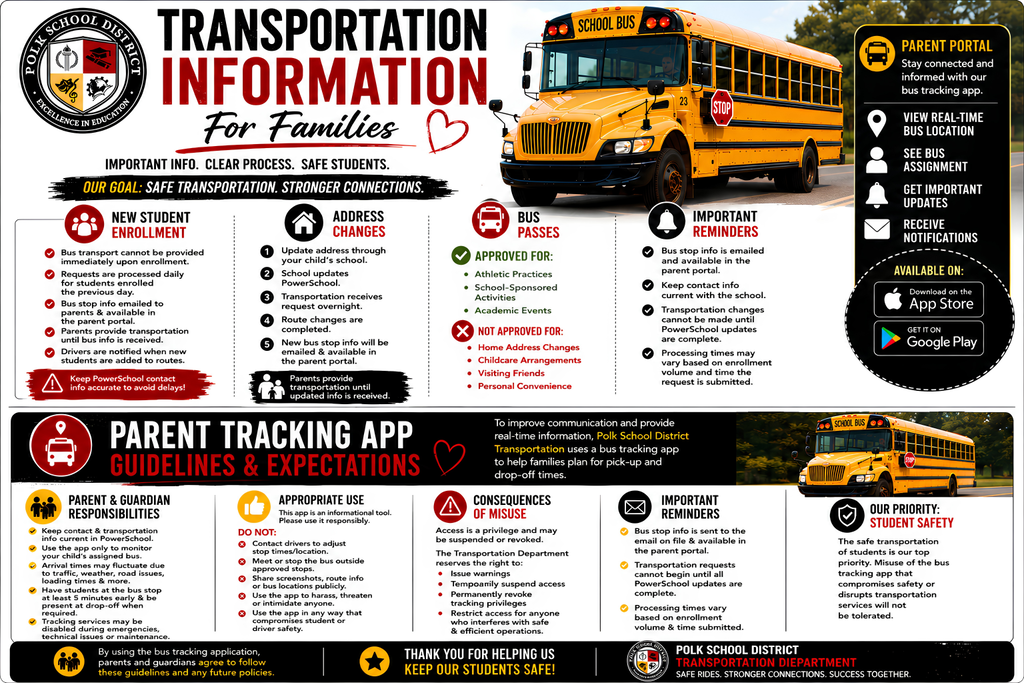 Transportation information for families