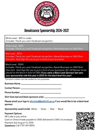 CMS Renaissance Sponsor Form
