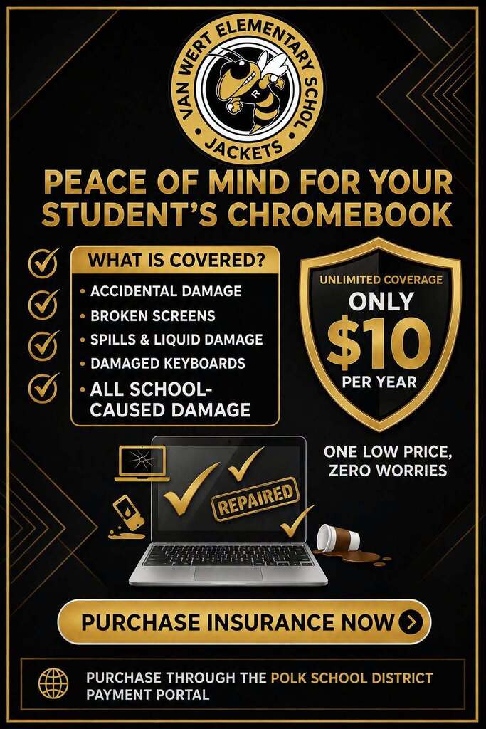 Get Chromebook Insurance for peace of mind for your. child. What is covered? accidental damage, broken screens, spills and liquid damage, damaged keyboards, all school related damage. Low price of $10. Purchase through link attached in post. 
