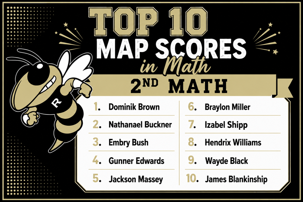 K-2nd: We are so very proud to share our Top 10 Fall MAP Assessment scorers! Way to go, students! Keep up the great work!  This picture is for 2nd grade math. 