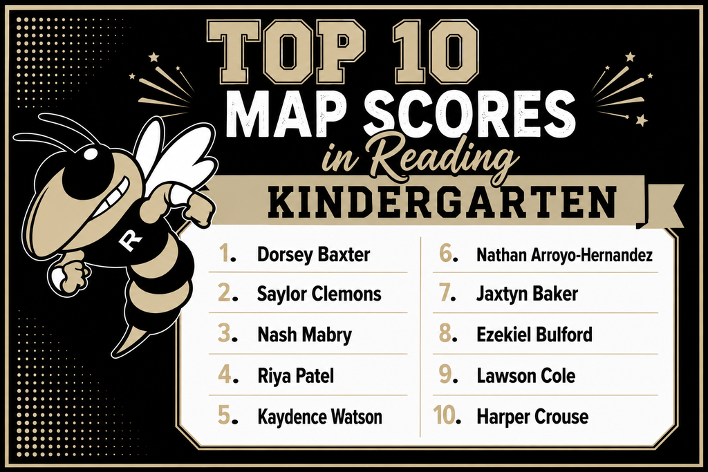 K-2nd: We are so very proud to share our Top 10 Fall MAP Assessment scorers! Way to go, students! Keep up the great work!  this picture is for kindergarten reading
