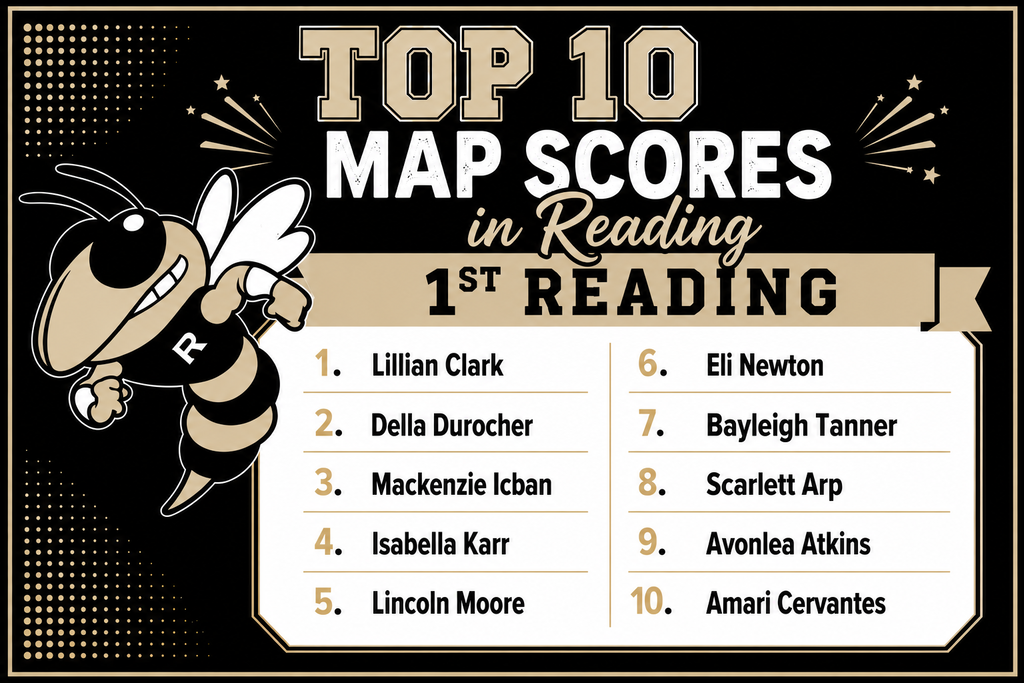 K-2nd: We are so very proud to share our Top 10 Fall MAP Assessment scorers! Way to go, students! Keep up the great work!  This picture is for 1st grade reading.