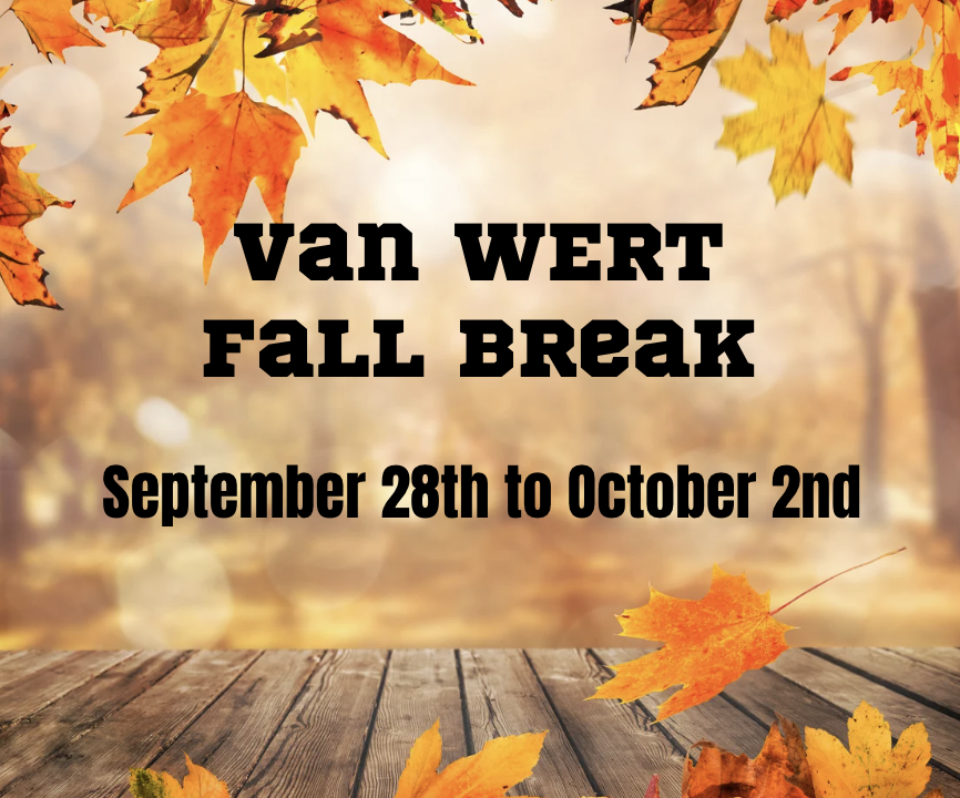 Reminder: Fall Break is September 28th to October 2nd