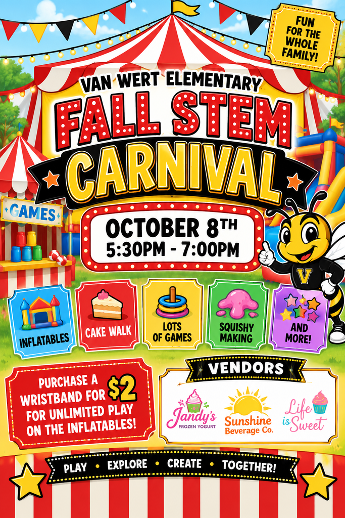 Join us at our Fall STEM Carnival - October 8th from 5:30 to 7:00 pm