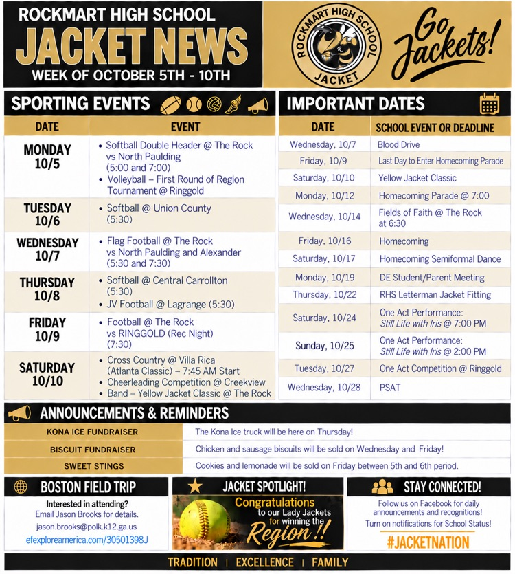 Jacket News (10/5-10/10)