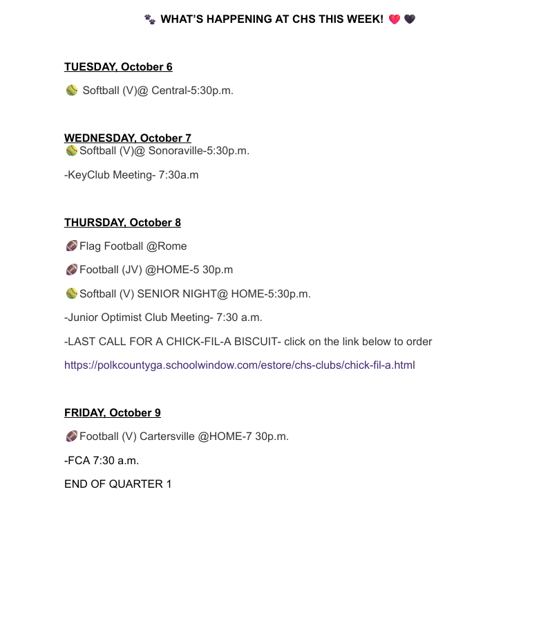 WEEK 10/6- 10/9