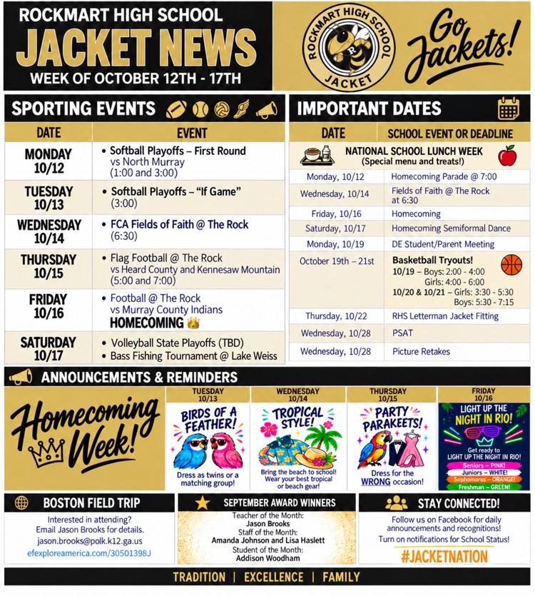 Jacket News! (10/12-10/17)