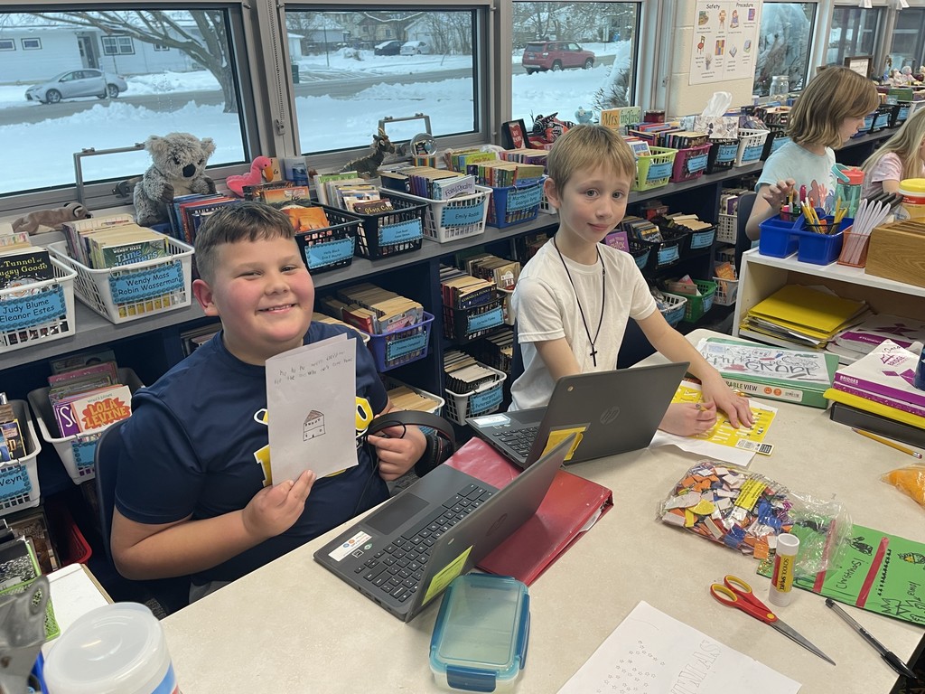 The 4th-grade students made cards for service members who can’t be with their families during the holidays.