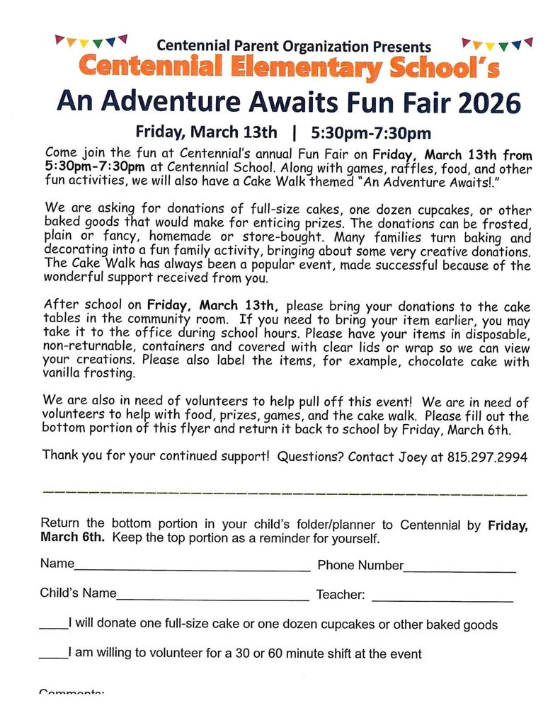 CAKE WALK AND VOLUNTEER FORM