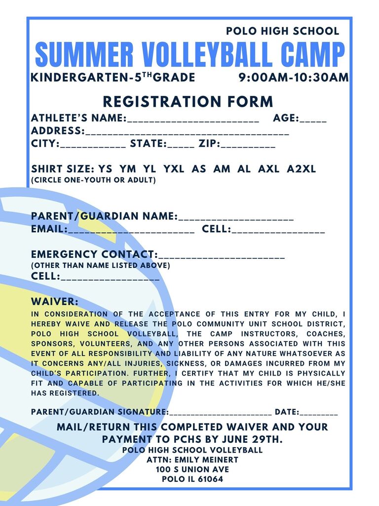K-5 volleyball  camp
