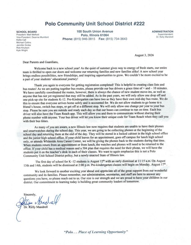 Letter From the Superintendent