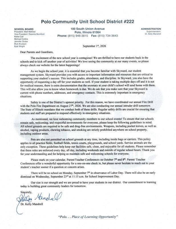Letter From the Superintendent